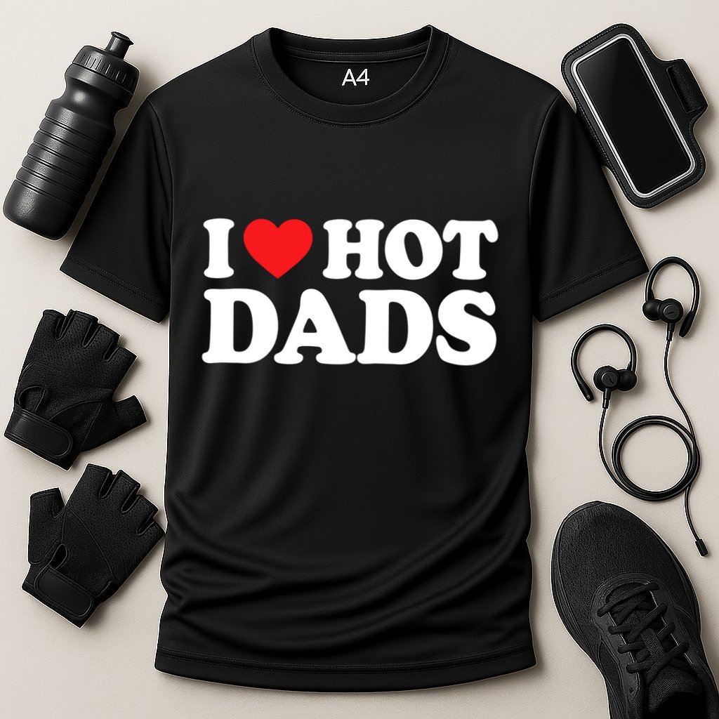 I Love Hot Dads I Heart Hot Dads Cooling Performance Crew T-Shirt
