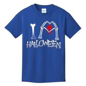 I Love Halloween Spooky Skeleton Bones Hands Heart Gift Meaningful Gift Kids T-Shirt