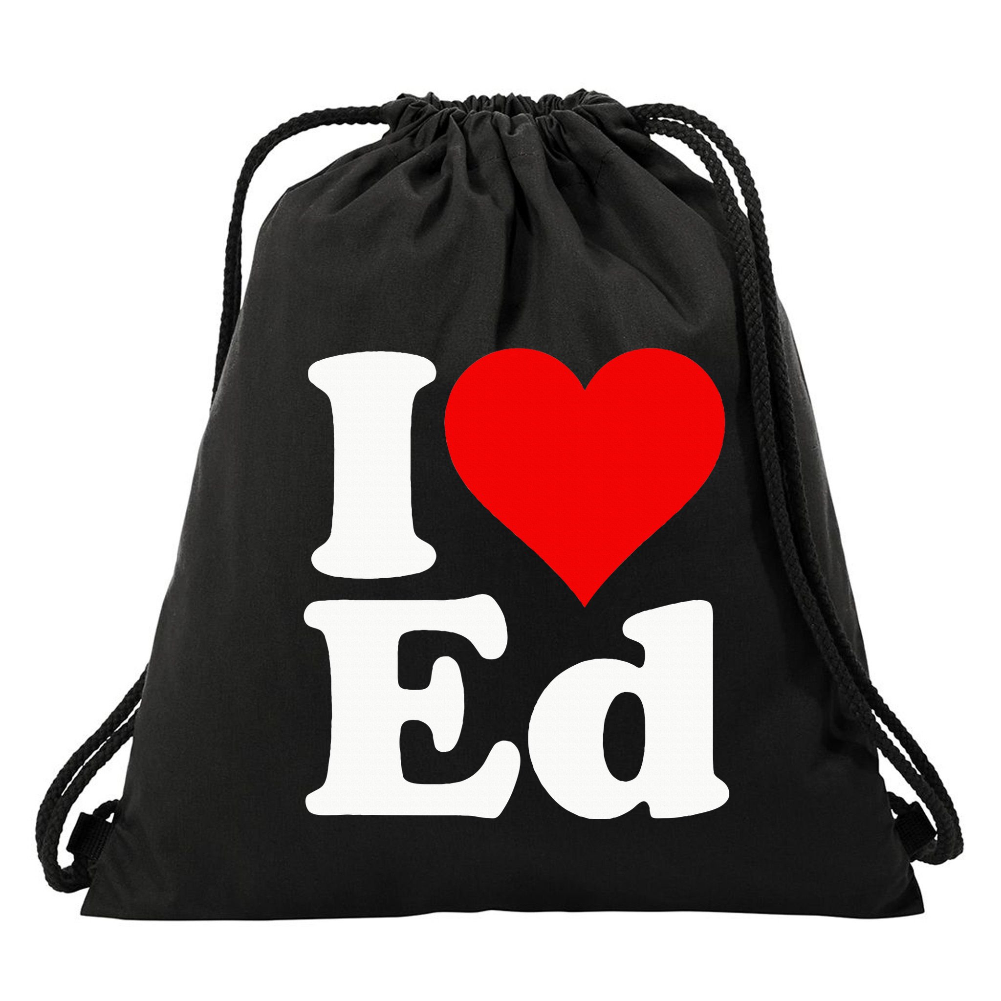 I LOVE HEART ED EDWARD EDGAR EDDIE EDITH EDMUND Drawstring Bag