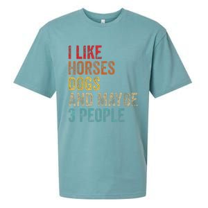 I Like Horses Dogs And Maybe 3 People Sueded Cloud Jersey T-Shirt