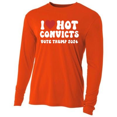 I Love Hot Convicts Vote Trump 2024 Funny Election Great Gift Cooling Performance Long Sleeve Crew