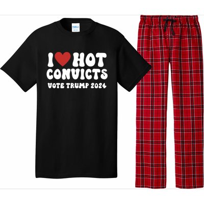 I Love Hot Convicts Vote Trump 2024 Funny Election Great Gift Pajama Set