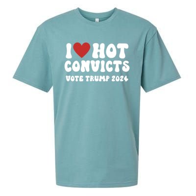 I Love Hot Convicts Vote Trump 2024 Funny Election Great Gift Sueded Cloud Jersey T-Shirt