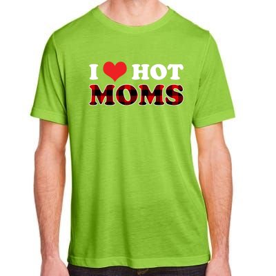 I Love Hot Moms Gift I Heart Hot Moms Buffalo Plaid Cute Gift Adult ChromaSoft Performance T-Shirt