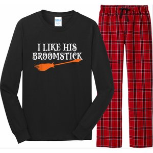 I Like His Broomstick Halloween Funny Couple Costume Long Sleeve Pajama Set