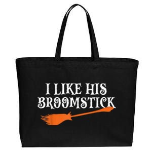 I Like His Broomstick Halloween Funny Couple Costume Cotton Canvas Jumbo Tote