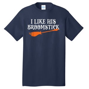 I Like His Broomstick Halloween Funny Couple Costume Tall T-Shirt