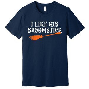 I Like His Broomstick Halloween Funny Couple Costume Premium T-Shirt