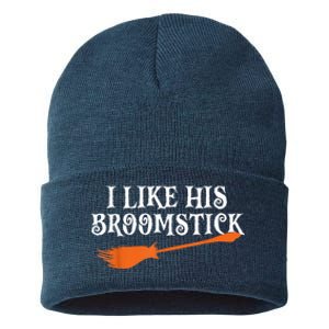 I Like His Broomstick Halloween Funny Couple Costume Sustainable Knit Beanie