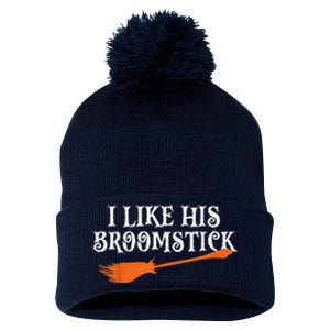 I Like His Broomstick Halloween Funny Couple Costume Pom Pom 12in Knit Beanie