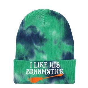 I Like His Broomstick Halloween Funny Couple Costume Tie Dye 12in Knit Beanie