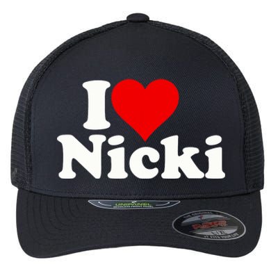 I Love Heart Nicki Flexfit Unipanel Trucker Cap