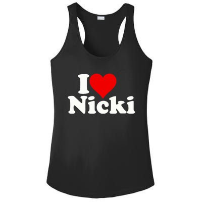 I Love Heart Nicki Ladies PosiCharge Competitor Racerback Tank