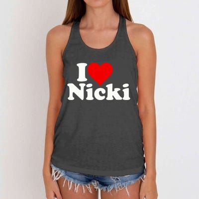 I Love Heart Nicki Women's Knotted Racerback Tank