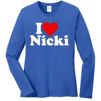 I Love Heart Nicki Ladies Long Sleeve Shirt