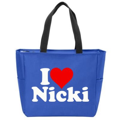 I Love Heart Nicki Zip Tote Bag