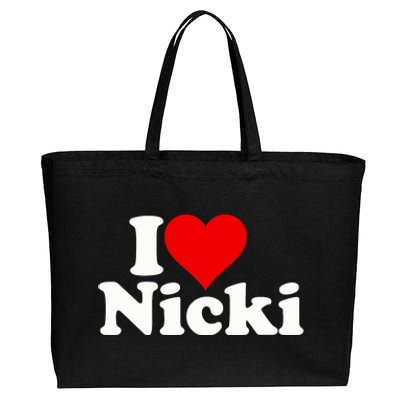 I Love Heart Nicki Cotton Canvas Jumbo Tote