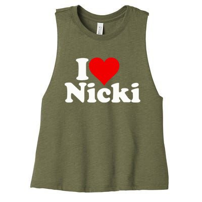 I Love Heart Nicki Women's Racerback Cropped Tank