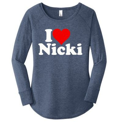 I Love Heart Nicki Women's Perfect Tri Tunic Long Sleeve Shirt