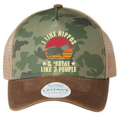 I Like Hippos & Maybe Like 3 People Zookeeper Hippopotamus Legacy Tie Dye Trucker Hat