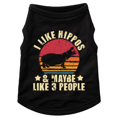 I Like Hippos & Maybe Like 3 People Zookeeper Hippopotamus Doggie Tank