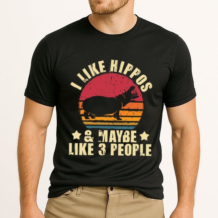 I Like Hippos & Maybe Like 3 People Zookeeper Hippopotamus Performance Shirt