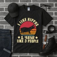 I Like Hippos & Maybe Like 3 People Zookeeper Hippopotamus Tall T-Shirt