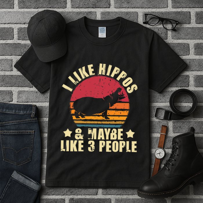 I Like Hippos & Maybe Like 3 People Zookeeper Hippopotamus Tall T-Shirt