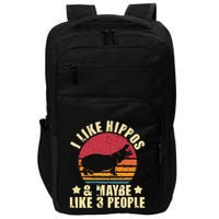 I Like Hippos & Maybe Like 3 People Zookeeper Hippopotamus Impact Tech Backpack