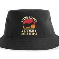 I Like Hippos & Maybe Like 3 People Zookeeper Hippopotamus Sustainable Bucket Hat