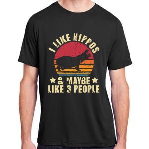 I Like Hippos & Maybe Like 3 People Zookeeper Hippopotamus Adult ChromaSoft Performance T-Shirt