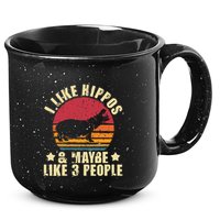 I Like Hippos & Maybe Like 3 People Zookeeper Hippopotamus 15oz Campfire Ceramic Mug
