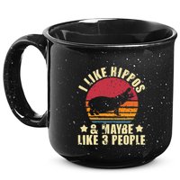 I Like Hippos & Maybe Like 3 People Zookeeper Hippopotamus 15oz Campfire Ceramic Mug