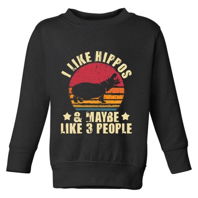 I Like Hippos & Maybe Like 3 People Zookeeper Hippopotamus Toddler Sweatshirt