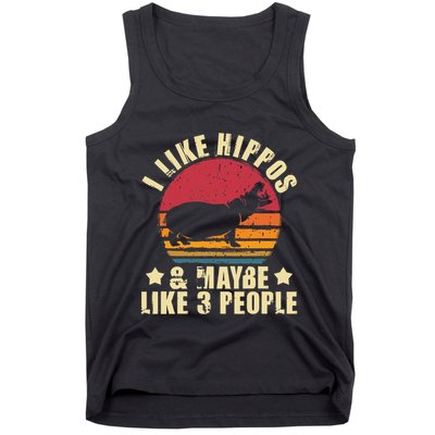 I Like Hippos & Maybe Like 3 People Zookeeper Hippopotamus Tank Top