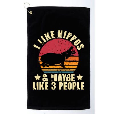 I Like Hippos & Maybe Like 3 People Zookeeper Hippopotamus Golf Towel