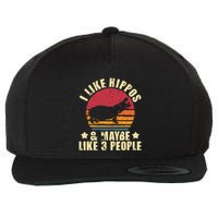 I Like Hippos & Maybe Like 3 People Zookeeper Hippopotamus Wool Snapback Cap