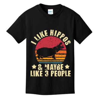 I Like Hippos & Maybe Like 3 People Zookeeper Hippopotamus Kids T-Shirt
