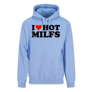 I Love Hot Milfs Funny Red Heart I Heart Hot Moms Milfs Gift Unisex Surf Hoodie