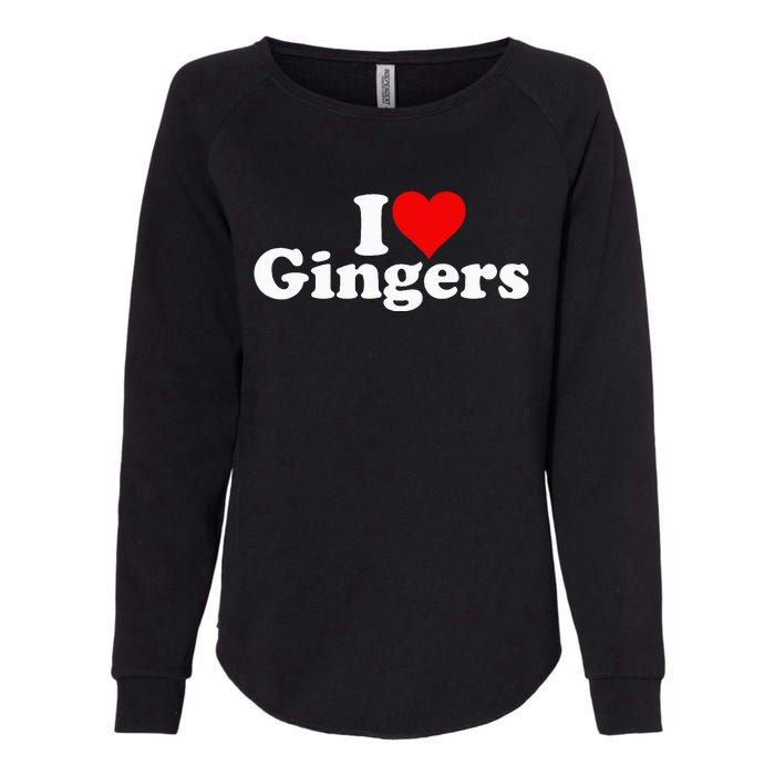 I LOVE HEART GINGERS REDHEADS RED HAIR Womens California Wash Sweatshirt