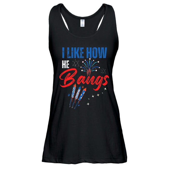 I Like How He Bangs I Like How She Explodes 4th Of July Ladies Essential Flowy Tank