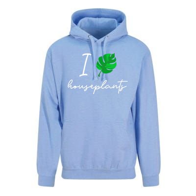 I Love Houseplants Cute Plant Lover Beautiful Botanical Gift Unisex Surf Hoodie