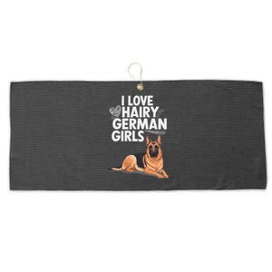 I Love Hairy German (5) Large Microfiber Waffle Golf Towel