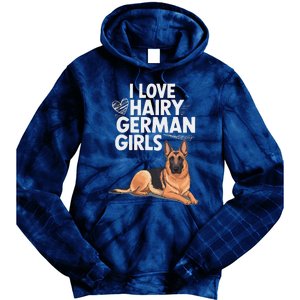 I Love Hairy German (5) Tie Dye Hoodie