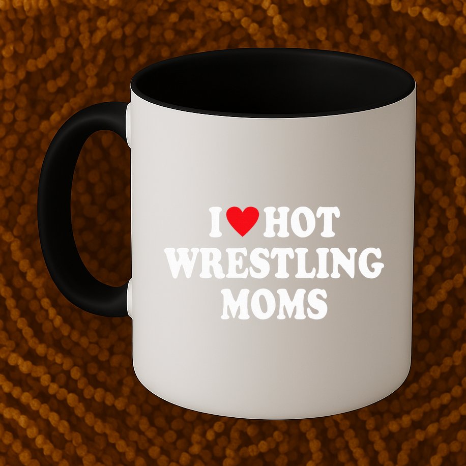 I Love Hot Wrestling Moms Groovy  Mug