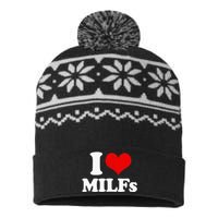 I Love Heart MILFs And Mature Sexy USA-Made Snowflake Beanie