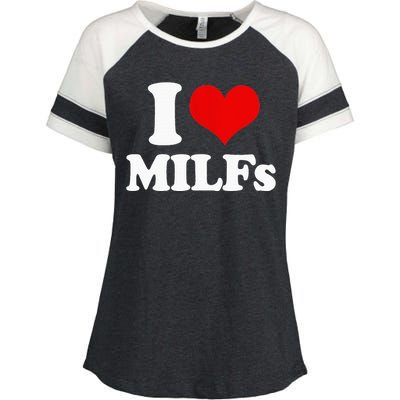 I Love Heart MILFs And Mature Sexy Enza Ladies Jersey Colorblock Tee