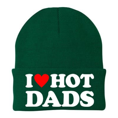 I Love Hot Dads I Heart Hot Dads Knit Cap Winter Beanie