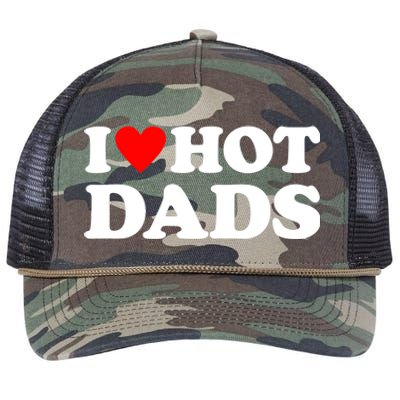 I Love Hot Dads I Heart Hot Dads Retro Rope Trucker Hat Cap