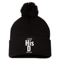 I Love His D Love Her P Funny Matching Couples Pom Pom 12in Knit Beanie